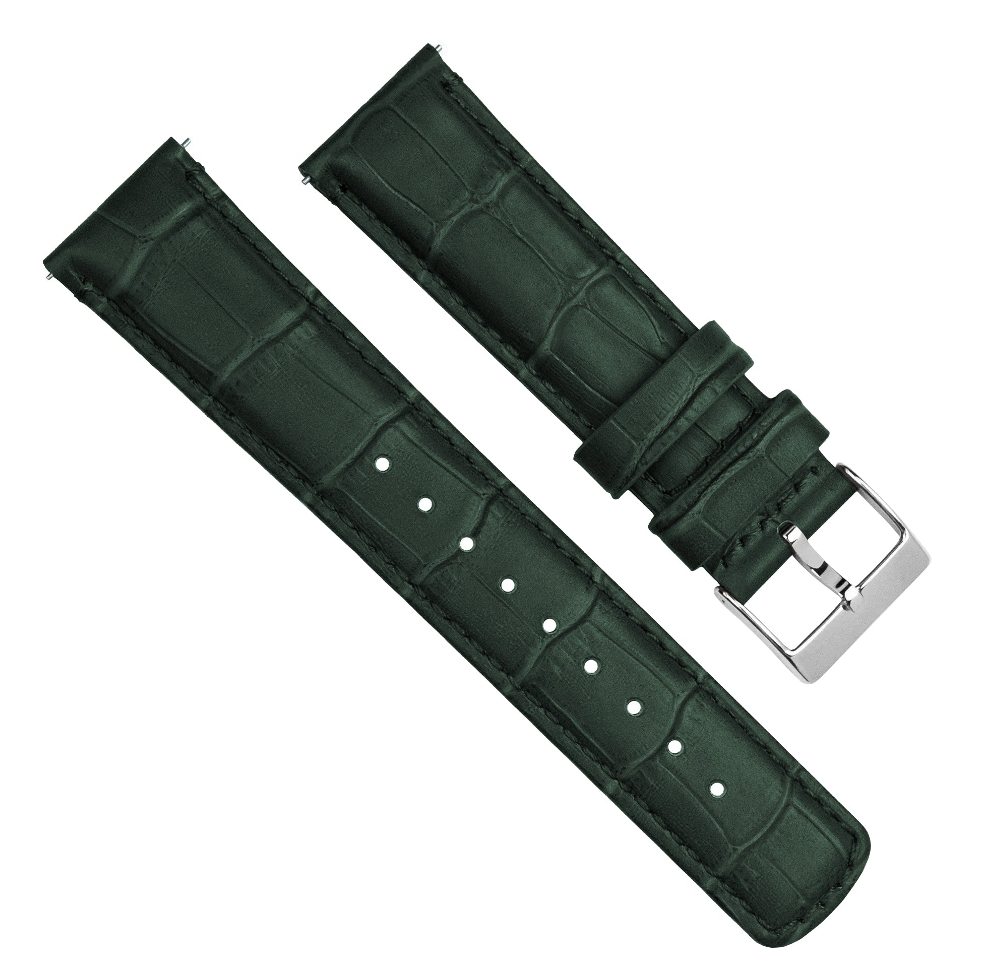 Polar Pacer & Pacer Pro | Forest Green Alligator Grain Leather - Barton Watch Bands