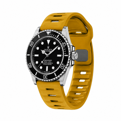 Mustard Yellow Active FKM Rubber Watch Band