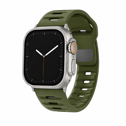 Apple Watch Active FKM Rubber Army Green Watch Band