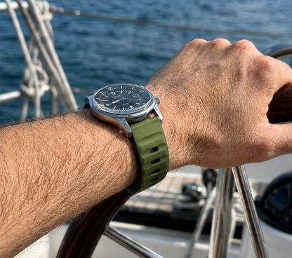 Army Green Active FKM Rubber Watch Band