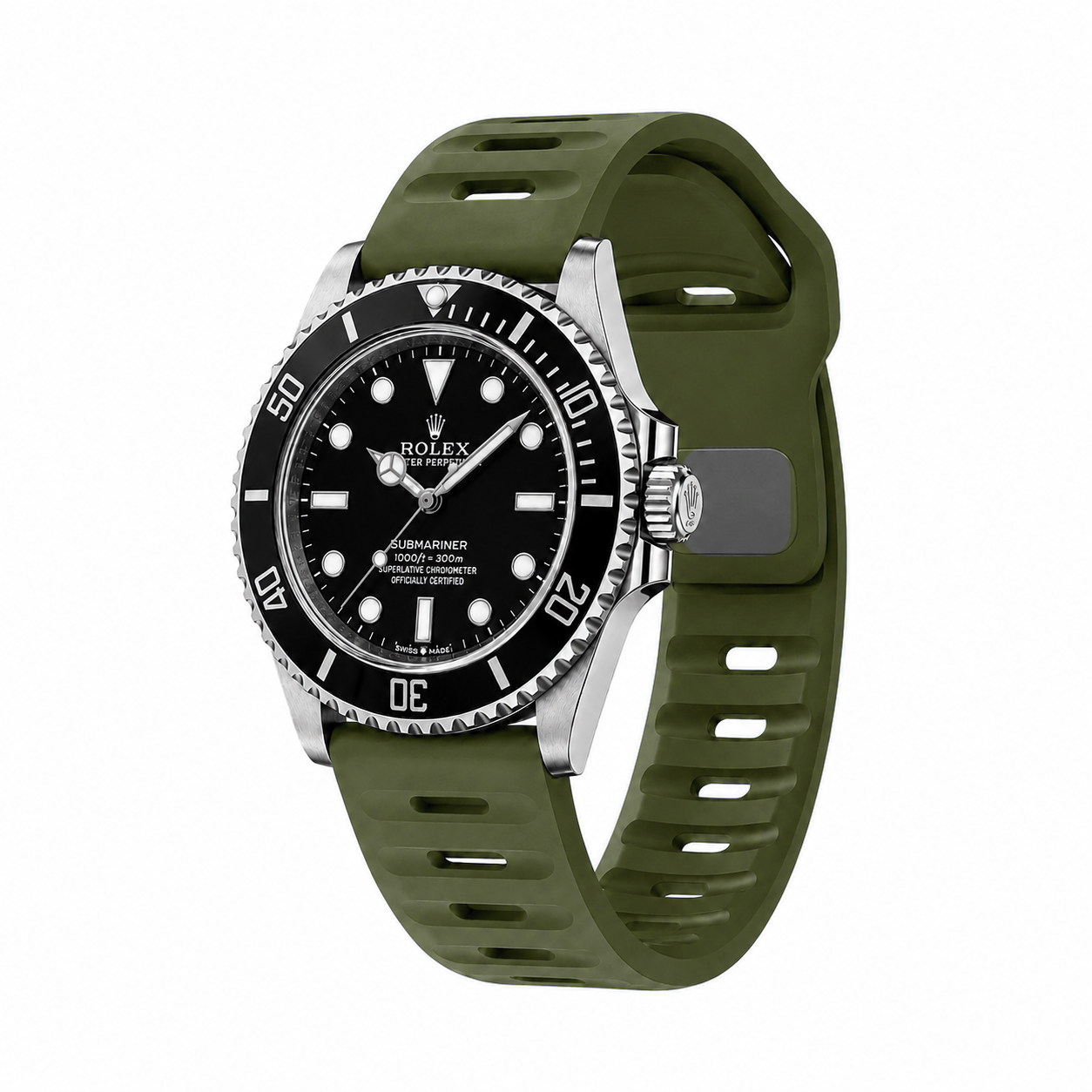 Army Green Active FKM Rubber Watch Band