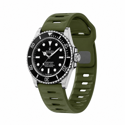 Army Green Active FKM Rubber Watch Band