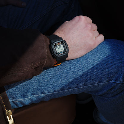 Black & Orange Elite Silicone Casio® G-Shock Watch Band