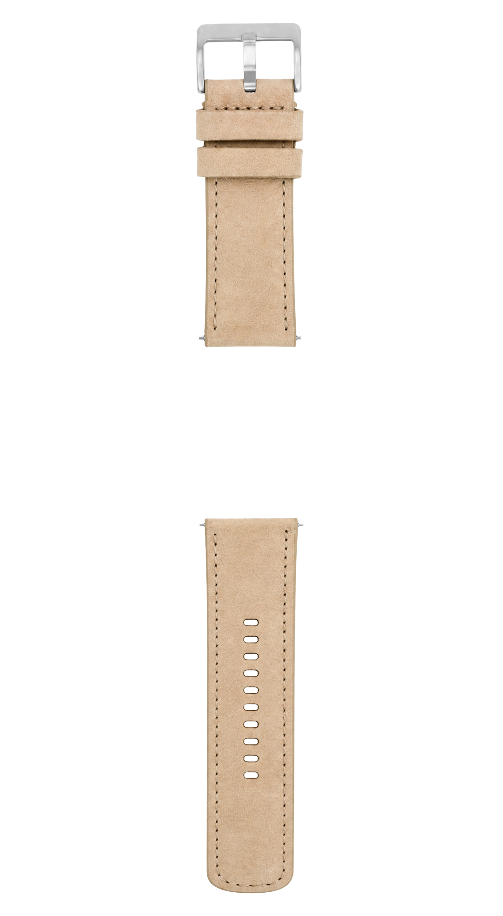 Genuine Nubuck Beige Leather Watch Band, Crafted in the USA
