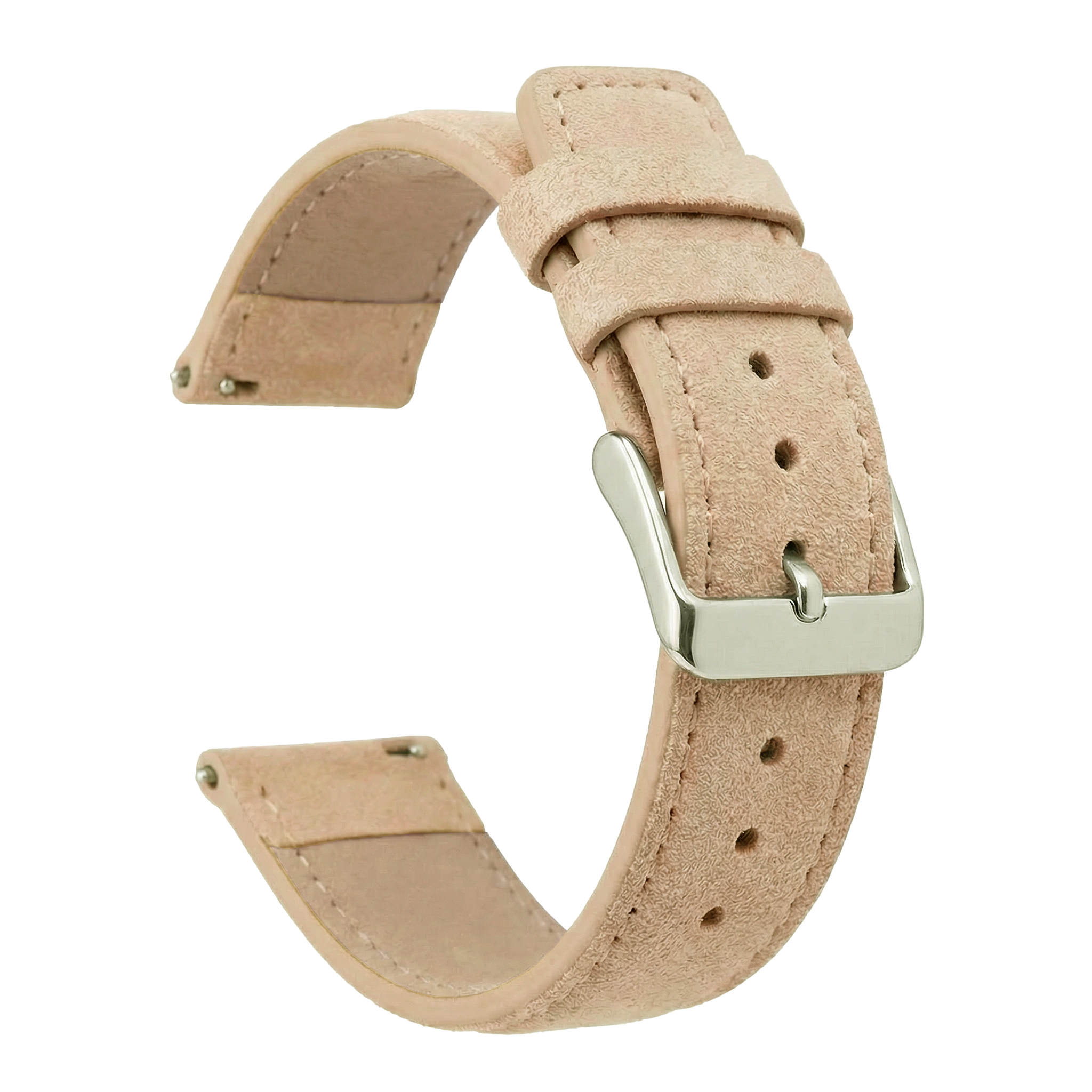 Genuine Nubuck Beige Leather Watch Band, Crafted in the USA