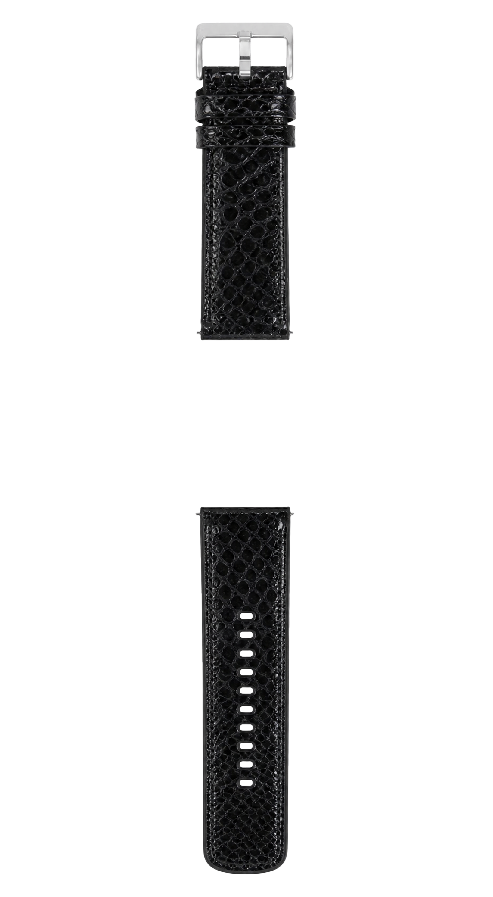 Genuine Snakeskin Black Leather Watch Band, Crafted in the USA