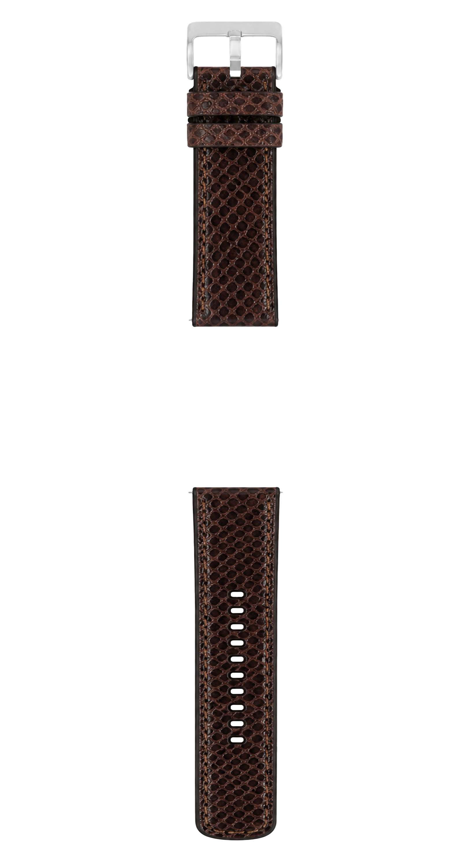 Genuine Snakeskin Brown Leather Watch Band, Crafted in the USA