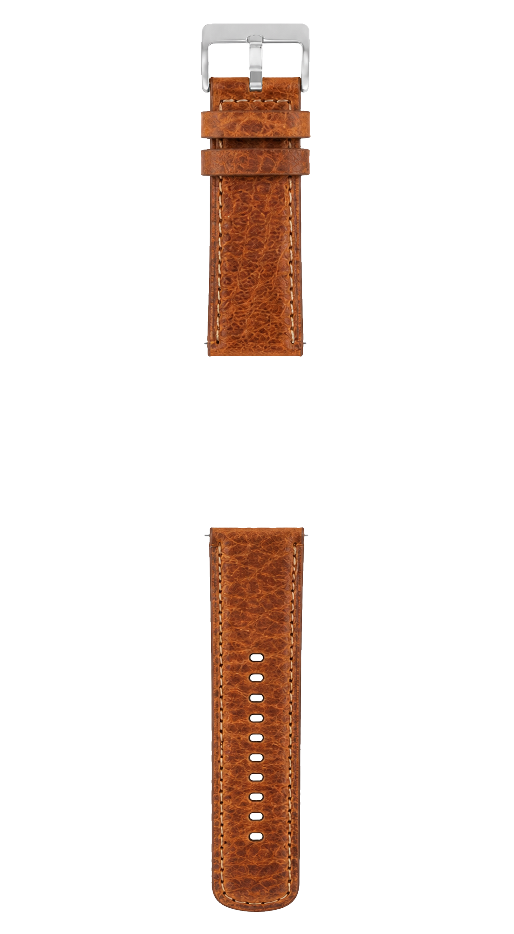 Genuine Bison Brown Leather Watch Band, Made in USA