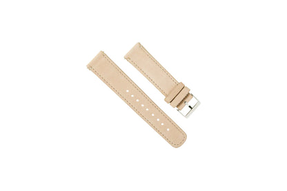 Genuine Nubuck Beige Leather Watch Band, Crafted in the USA