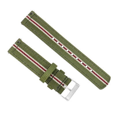 Suunto Vertical & Race | Two-Piece NATO® style | Army Green & Crimson - Barton Watch Bands