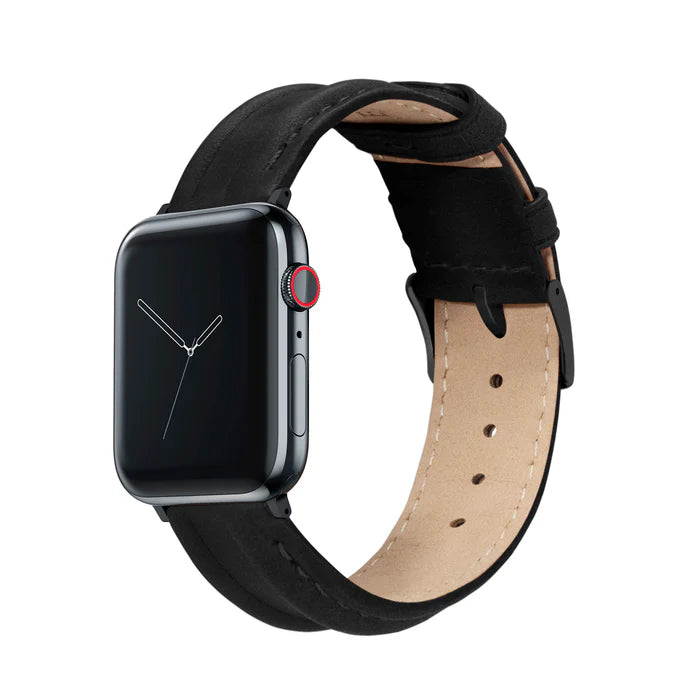 Midnight Apple Watch Black Leather Strap Bundle | 2 Watch Bands