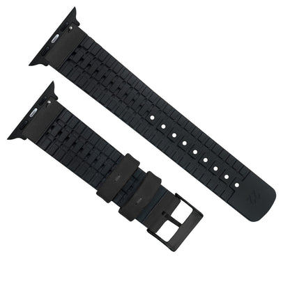 Apple Watch Black (38mm, 40mm, 41mm, 42mm) Leather Hybrid Watch Band