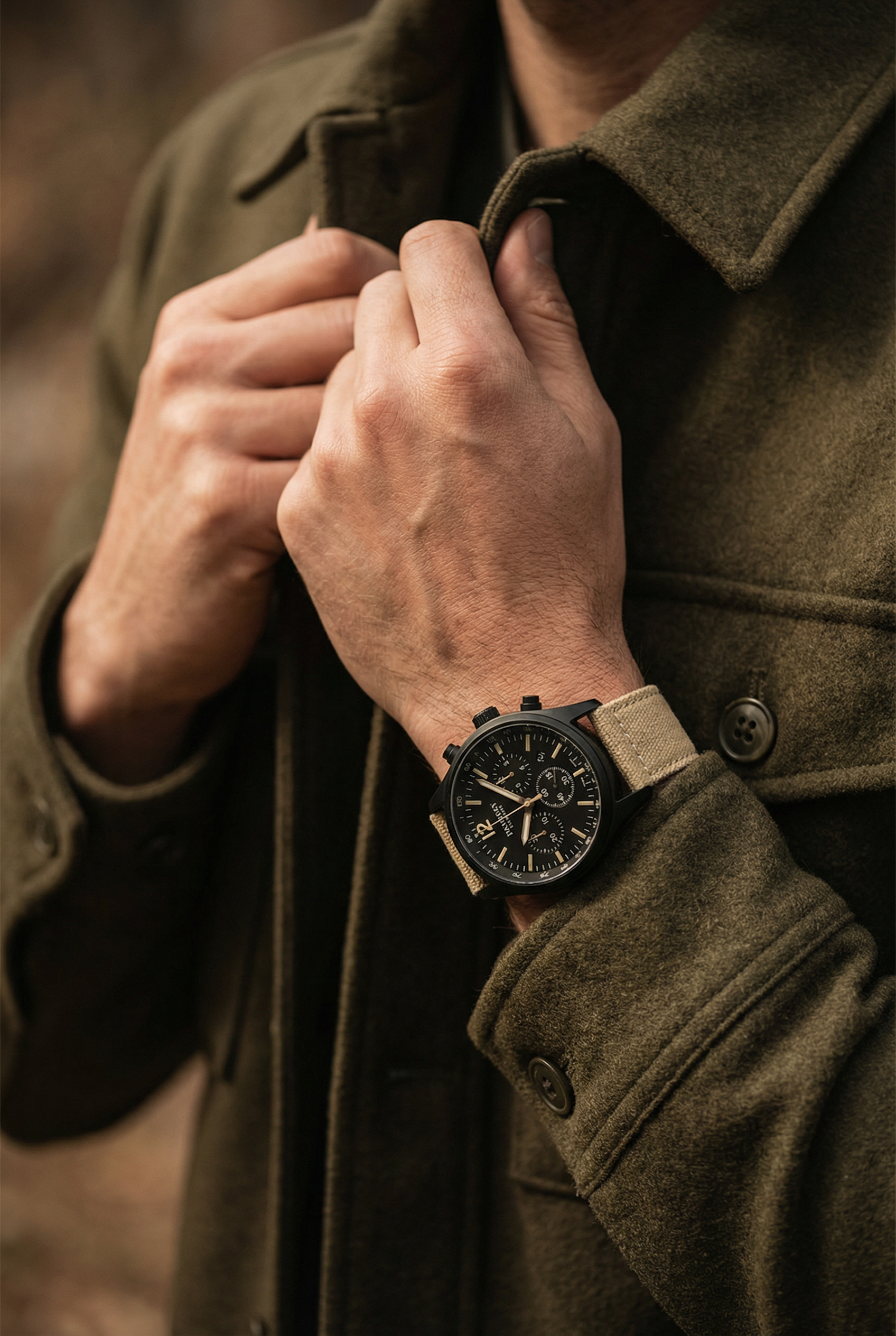 Khaki Crafted Canvas Watch Band