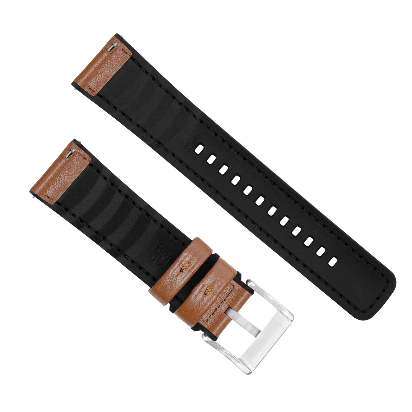 Light Brown Pittards Water Resistant Leather Silicone Base Watch Band