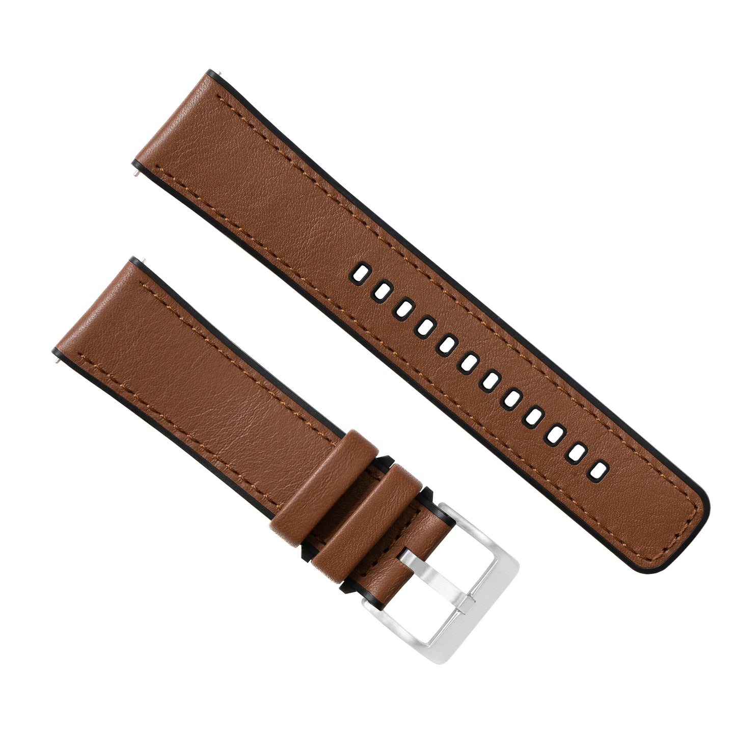 Light Brown Pittards Water Resistant Leather Silicone Base Watch Band