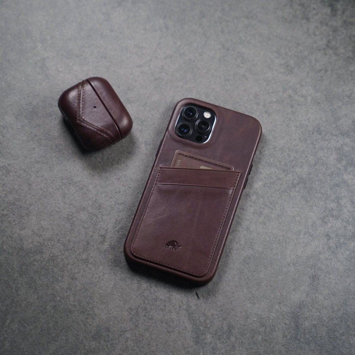 FINAL SALE Leather AirPods Cases - BOURBON