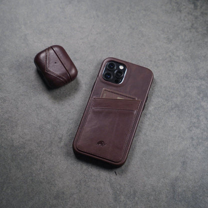 FINAL SALE Leather AirPods Cases - BOURBON