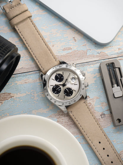 Genuine Nubuck Beige Leather Watch Band, Crafted in the USA - Grand Seiko (20mm)