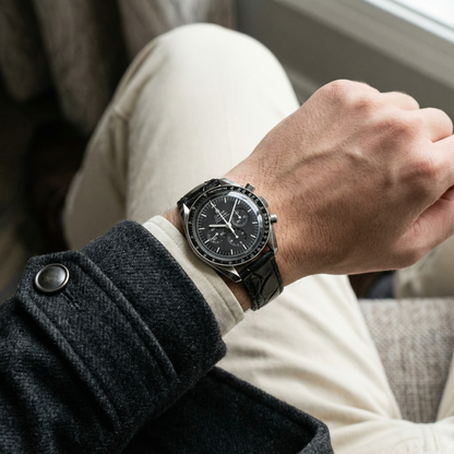 Genuine Alligator Black Leather Watch Band, Made in USA