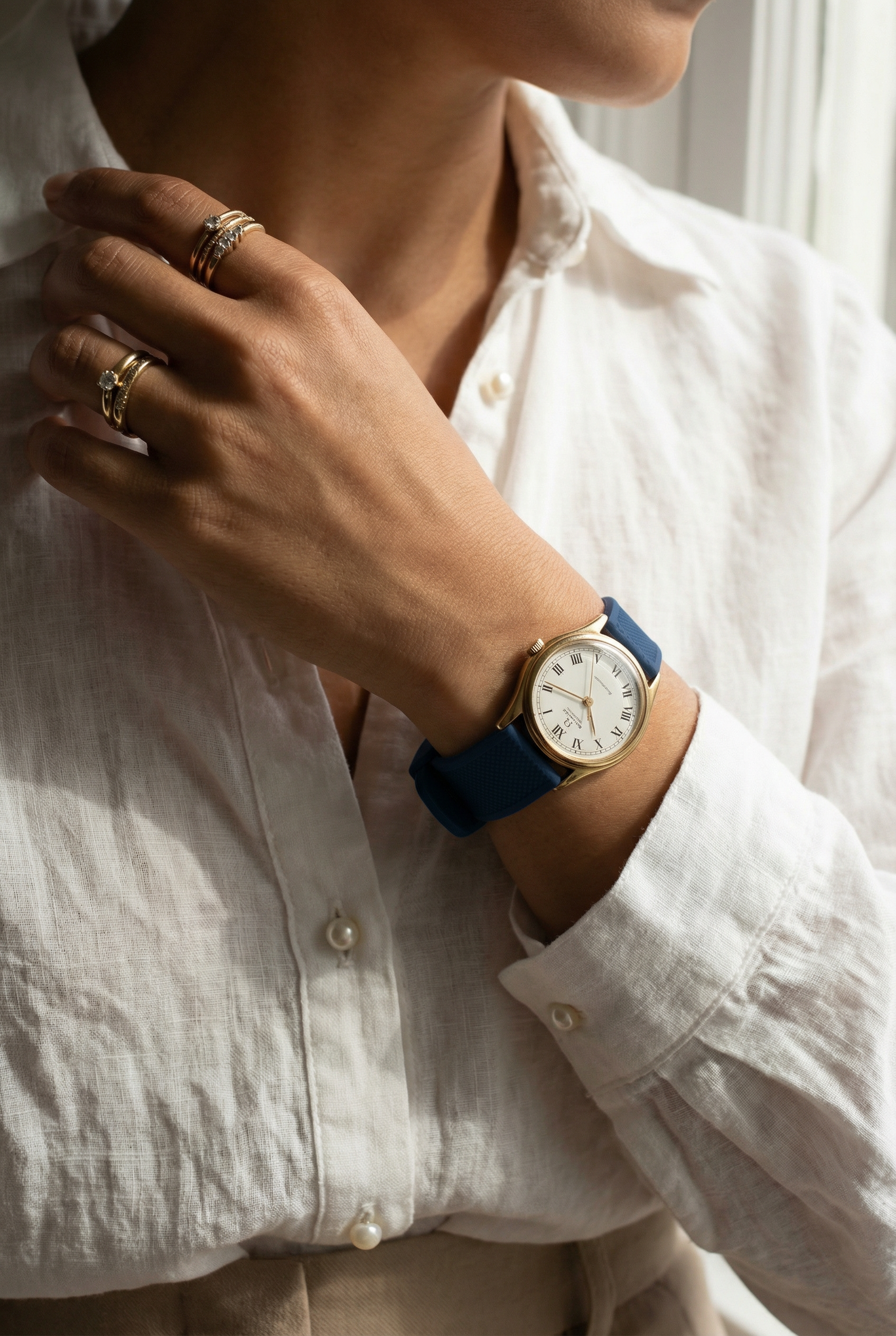 Navy Blue Elite Silicone Watch Band (Womens)