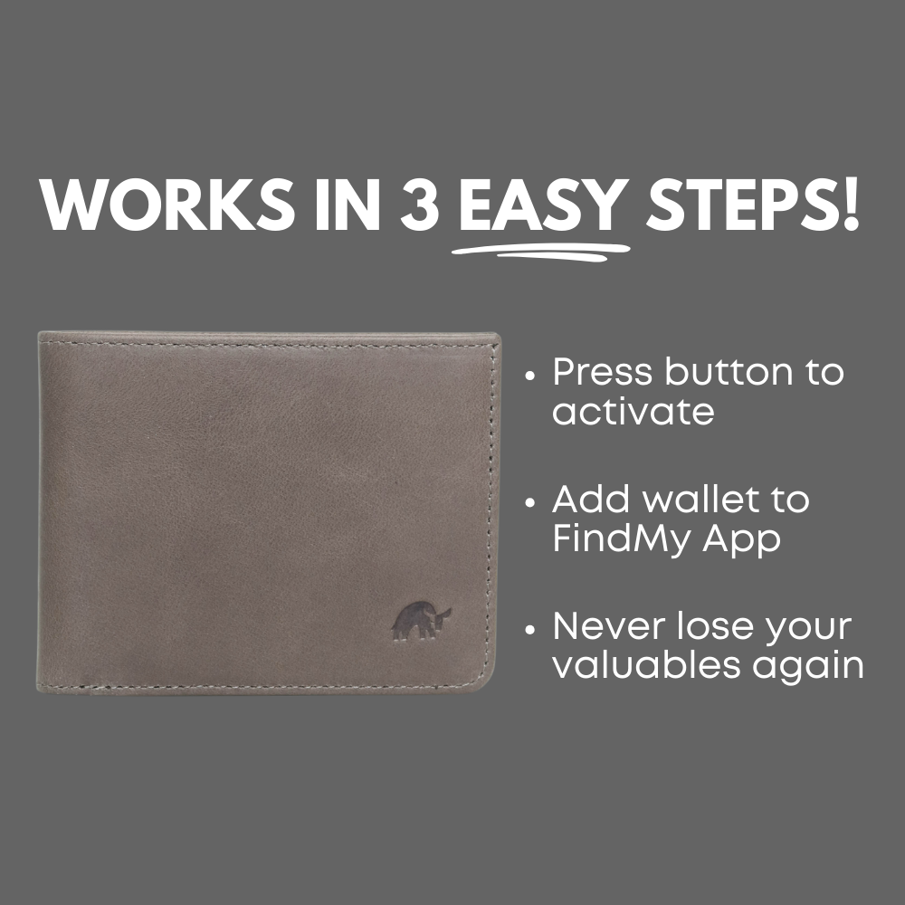 Leather Nav Bifold Wallet - SLATE
