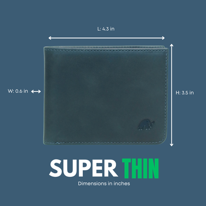 BACKORDER - Leather Nav Bifold Wallet - OCEAN