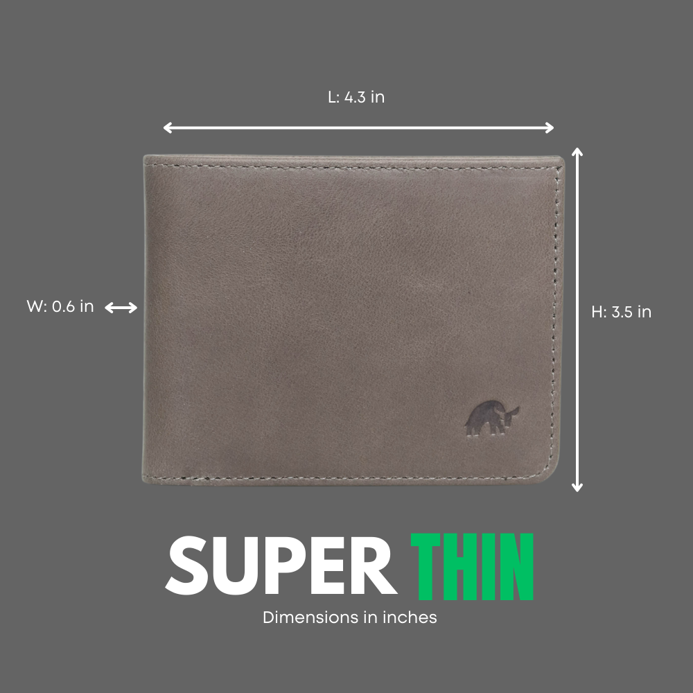 Leather Nav Bifold Wallet - SLATE