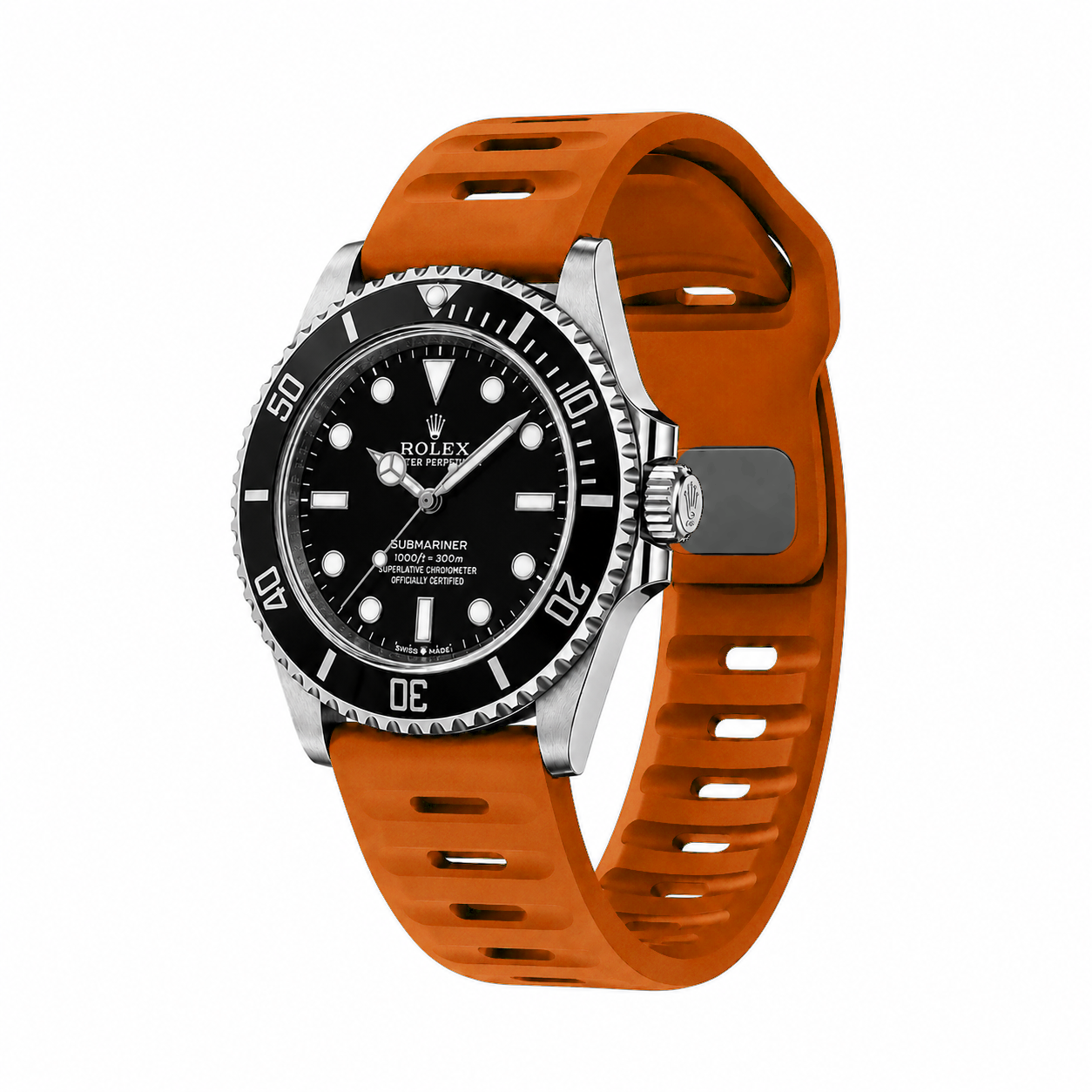 Burnt Orange Active FKM Rubber Watch Band