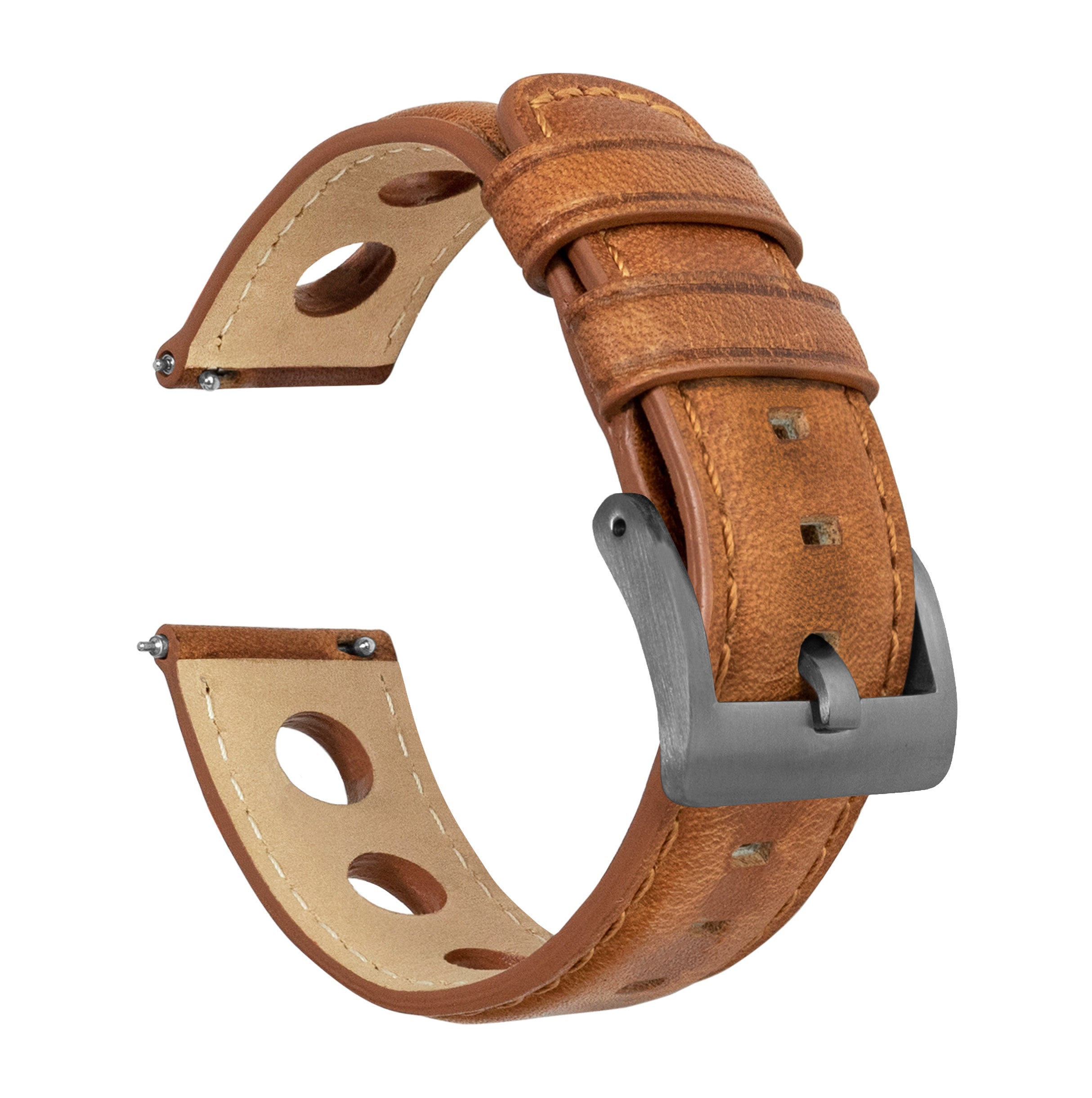 Caramel Brown Rally Horween Leather | Seiko 5 Sports GMT (22mm