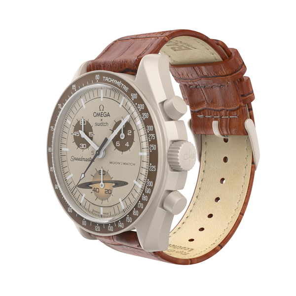 時計 Omega Speedmaster 20mm BROWN Alligator Omega Moonswatch Toffee Brown Alligator Grain Leather Watch Band