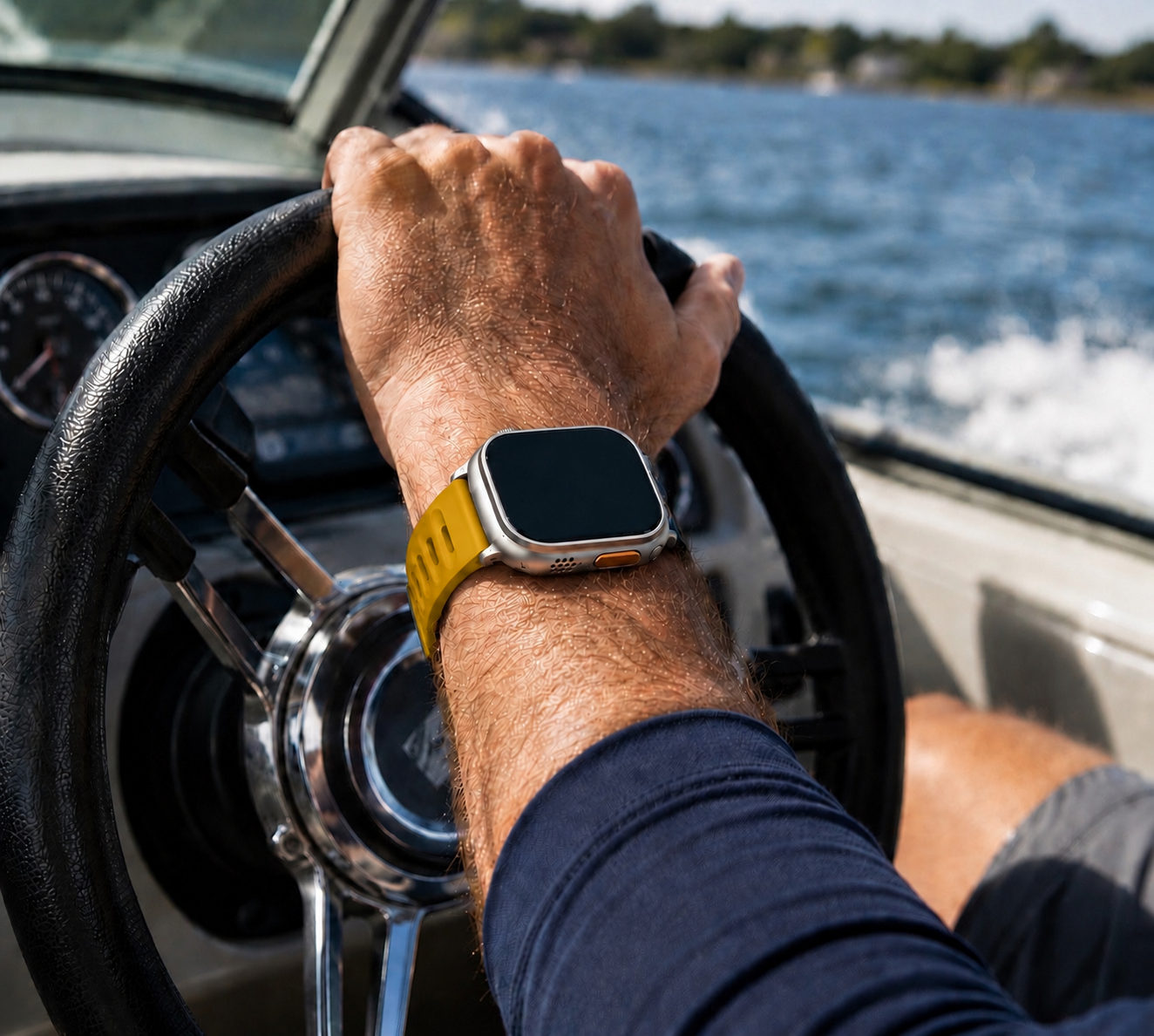 Apple Watch Active FKM Rubber Mustard Yellow Watch Band