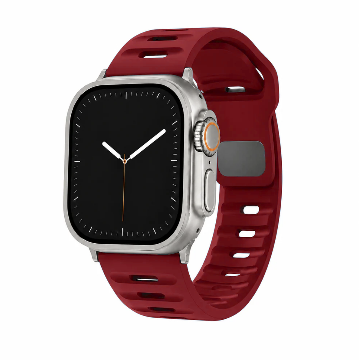 Apple Watch Active FKM Rubber Burgundy Red Watch Band