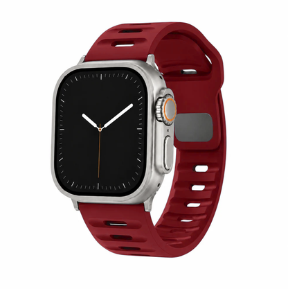 Apple Watch Active FKM Rubber Burgundy Red Watch Band