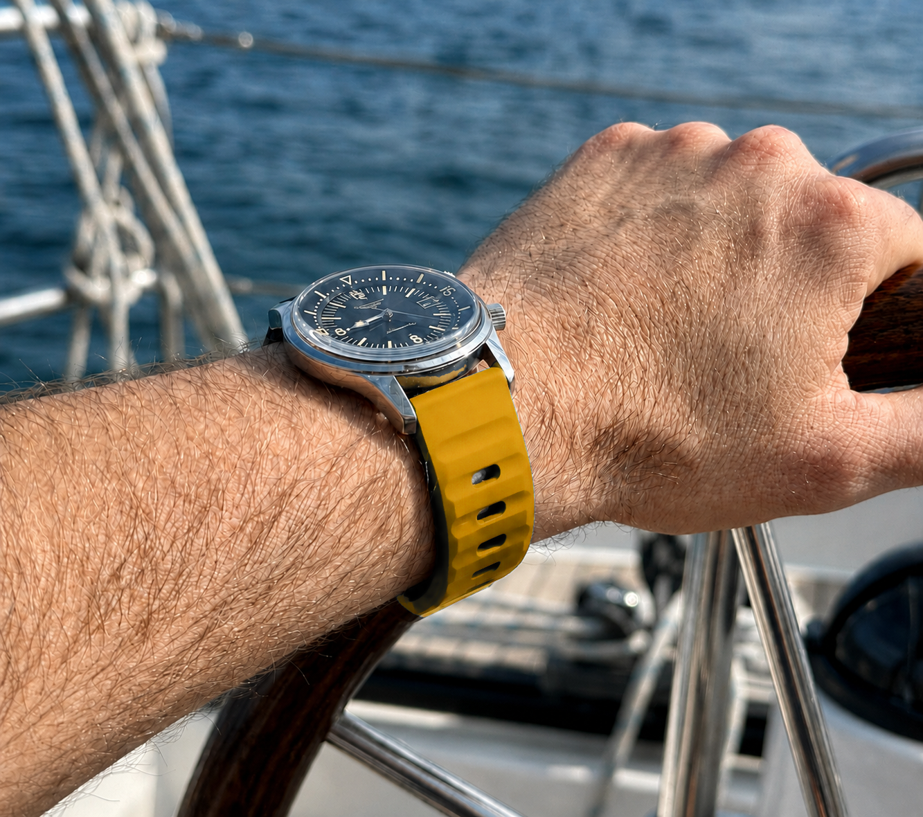 Mustard Yellow Active FKM Rubber Watch Band