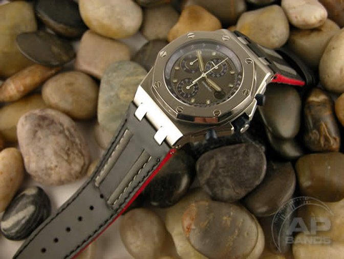 Wider 24mm Taper Prototipo Red Corsa For Audemars Piguet Royal Oak Offshore - AP Bands,Specials : American Fashion Style Bags On Sale