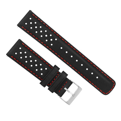 Withings ScanWatch 2 Racing Horween Leather Black Red Stitch Watch Band