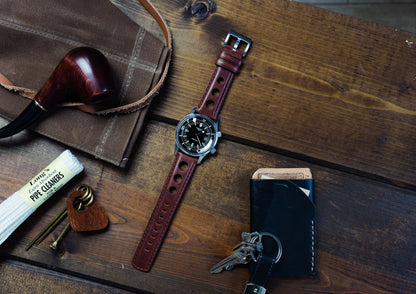 Chocolate Brown Rally Horween Leather Watch Band