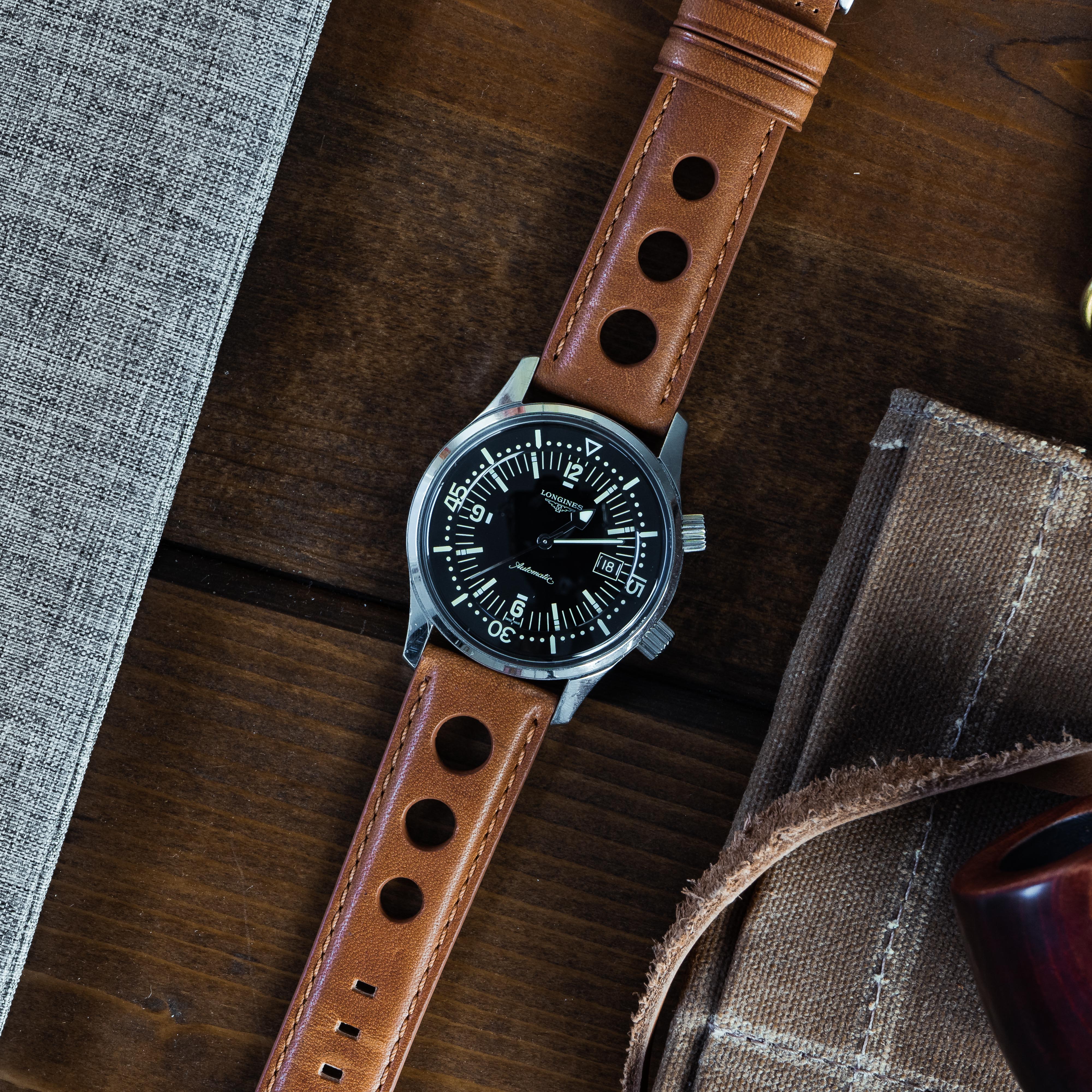 Caramel Brown Rally Horween Leather Watch Band