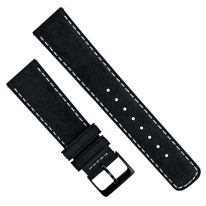 Samsung Galaxy watch7 | Black Suede & Beige Stitching
