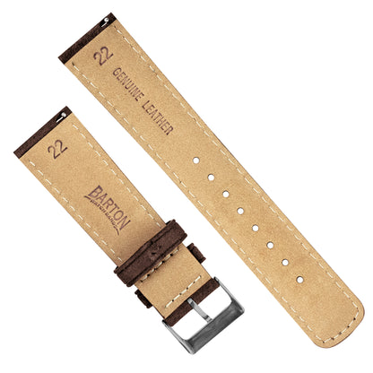 Root Brown Italian Suede Beige Stitching Watch Band