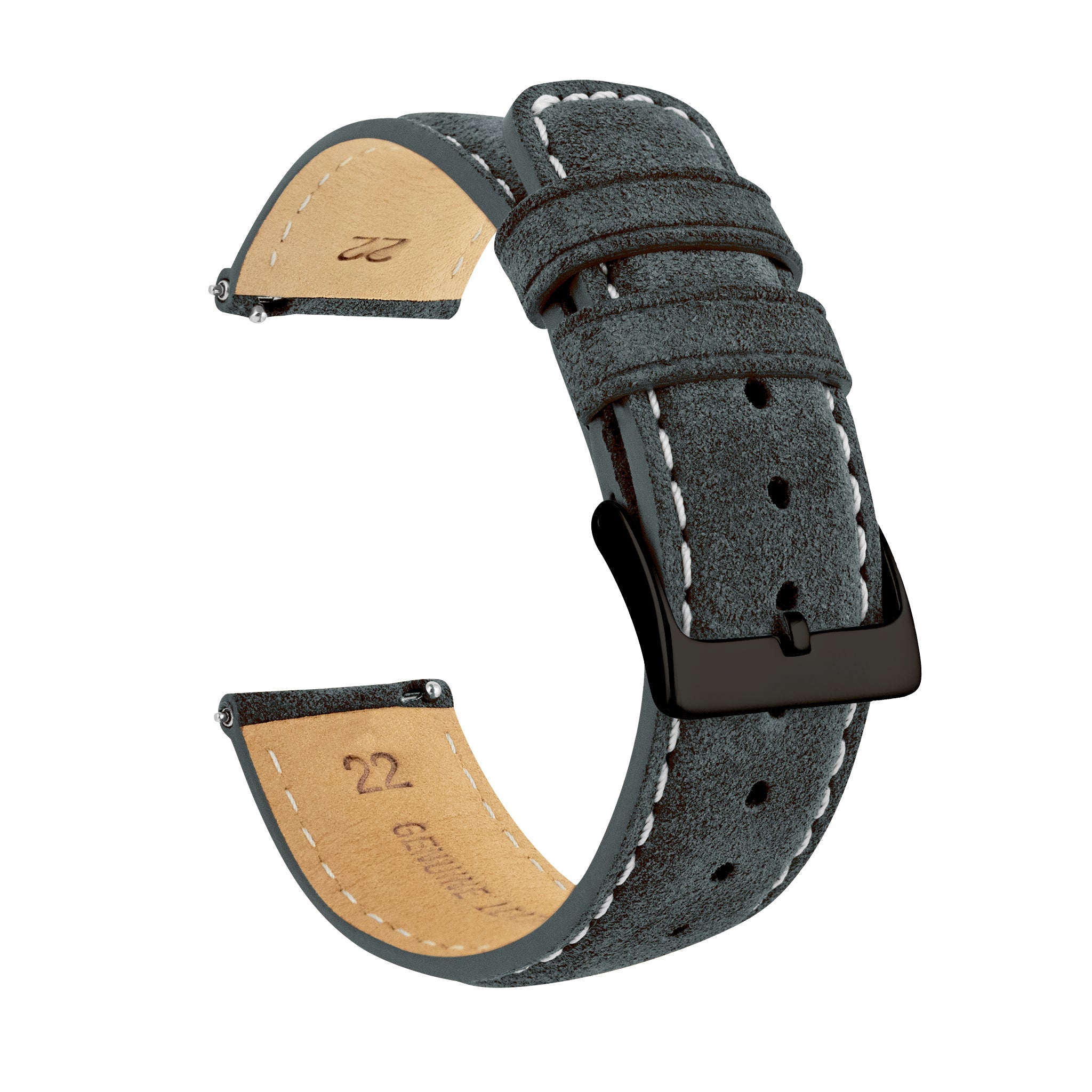 Suunto Vertical & Race Slate Grey Suede Beige Stitching Watch Band