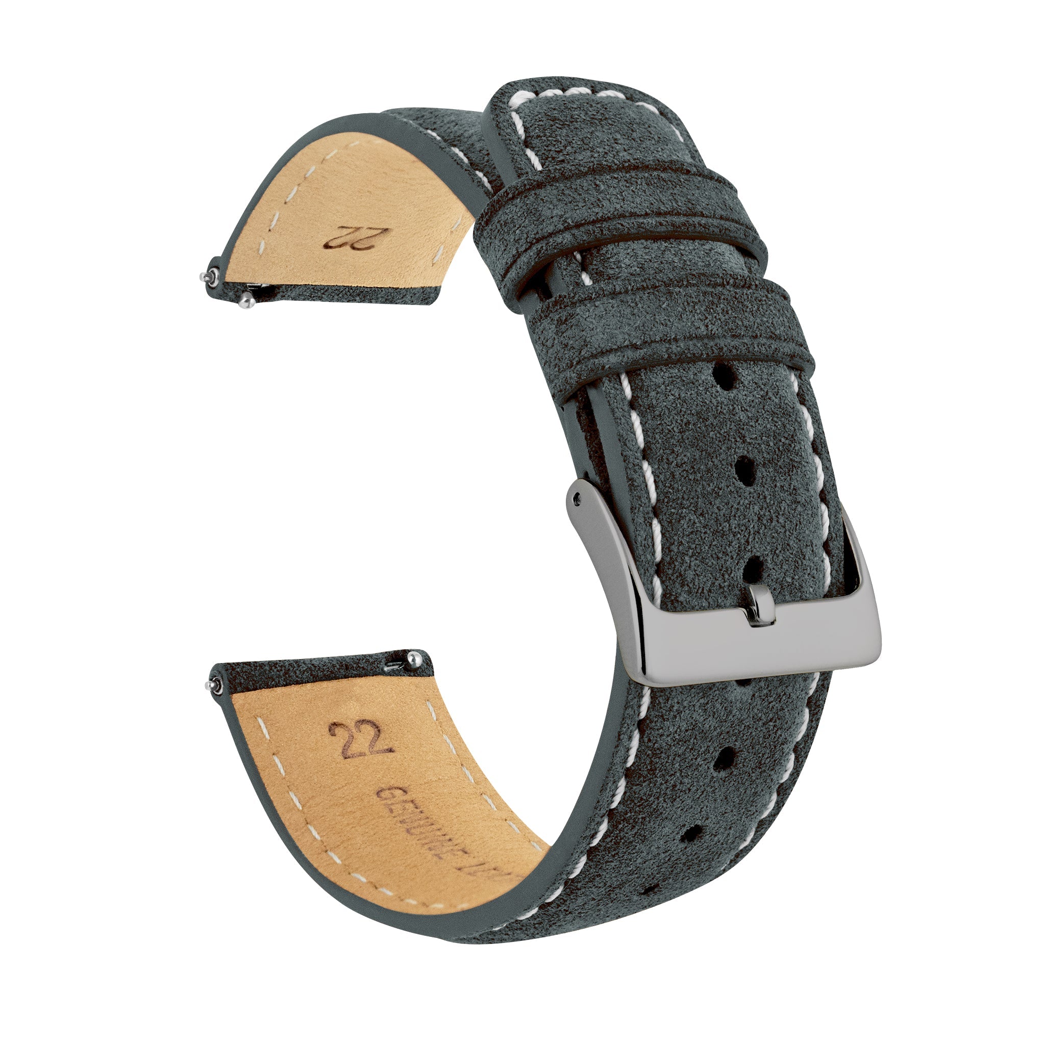 Suunto Vertical & Race Slate Grey Suede Beige Stitching Watch Band