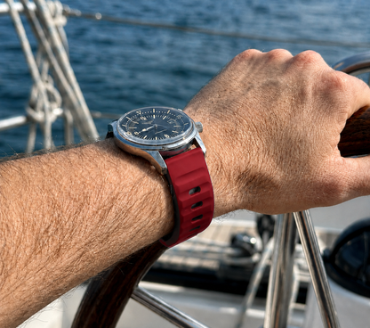 Burgundy Red Active FKM Rubber Watch Band