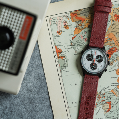 Burgundy Premium Canvas Watch Band