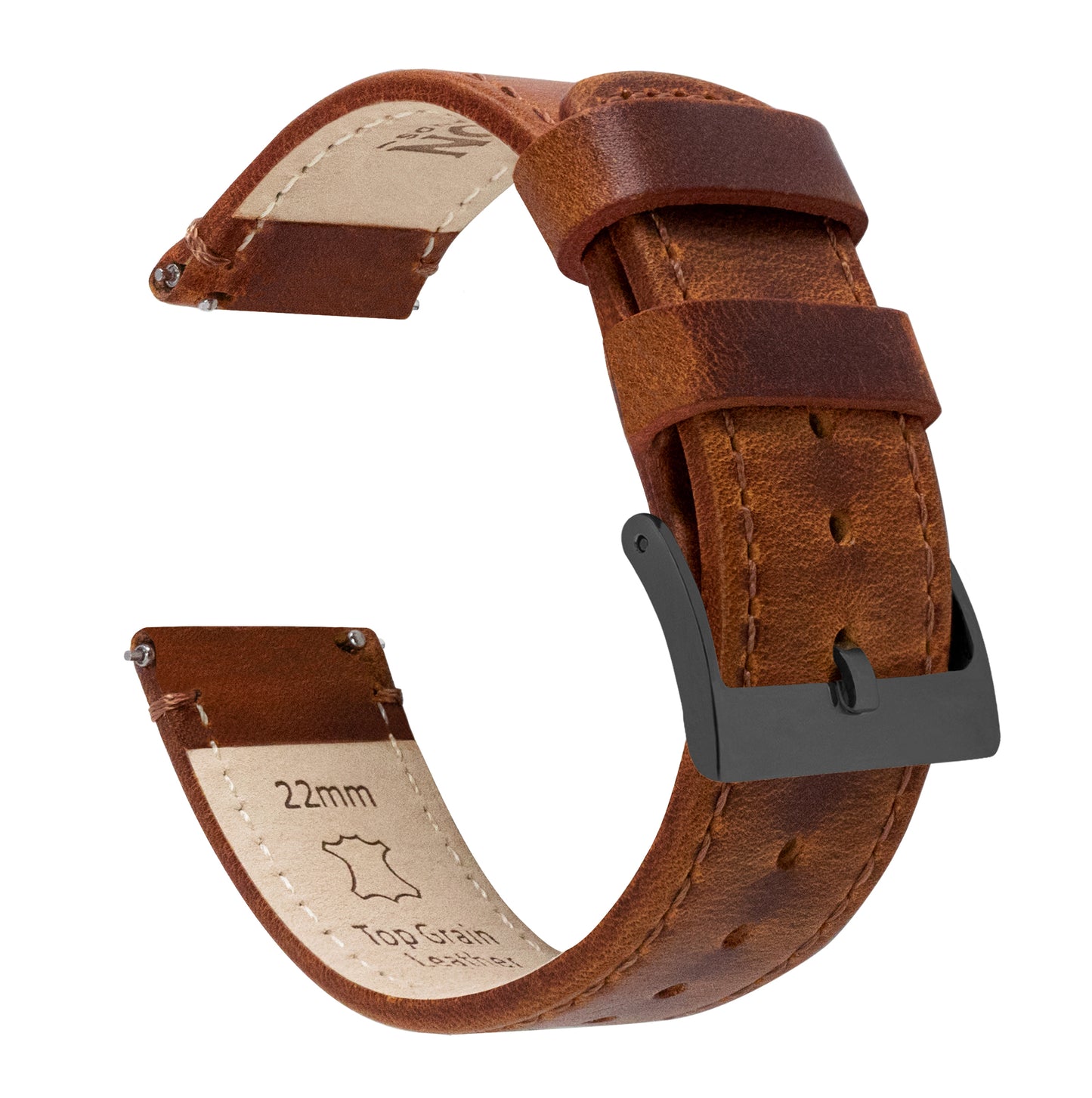 Weathered Brown Leather Watch Band