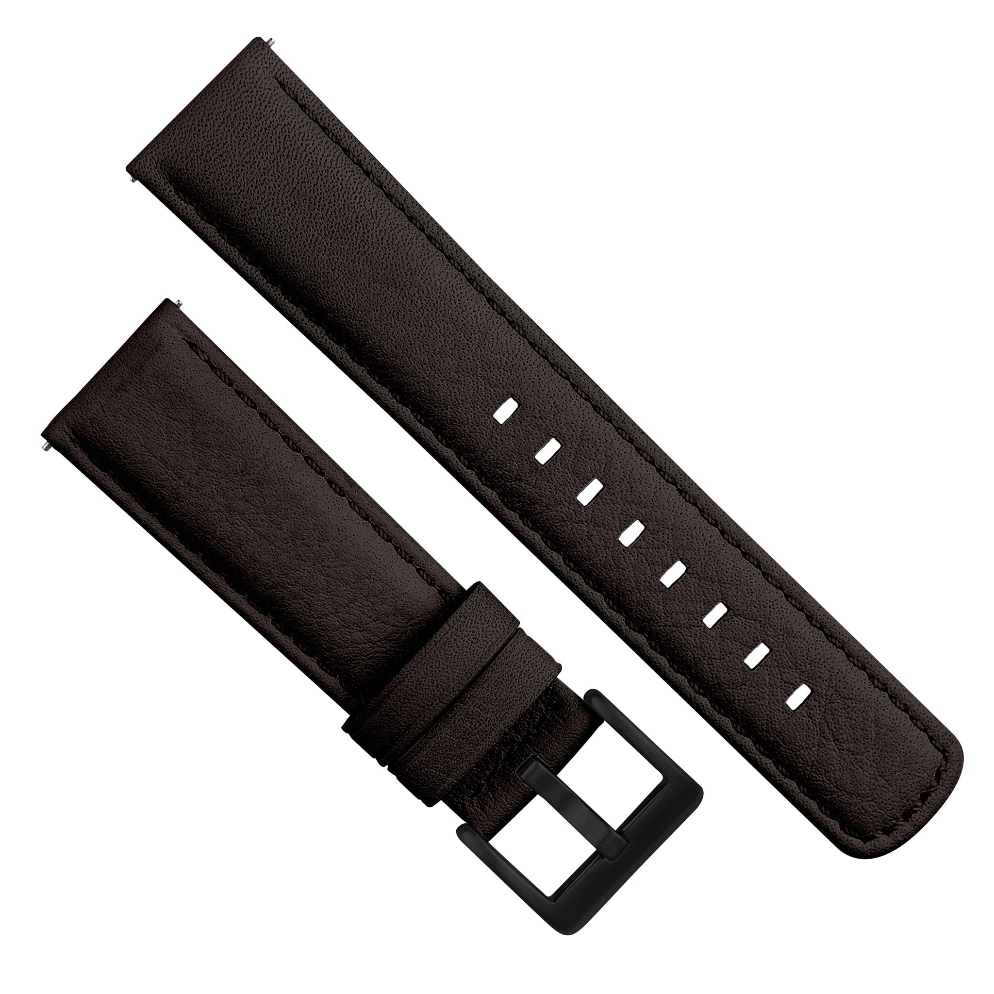 Samsung Galaxy watch7 Dark Brown Pittards Performance Leather Brown Stitching Watch Band