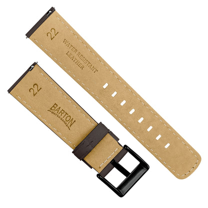 Samsung Galaxy watch7 Dark Brown Pittards Performance Leather Brown Stitching Watch Band