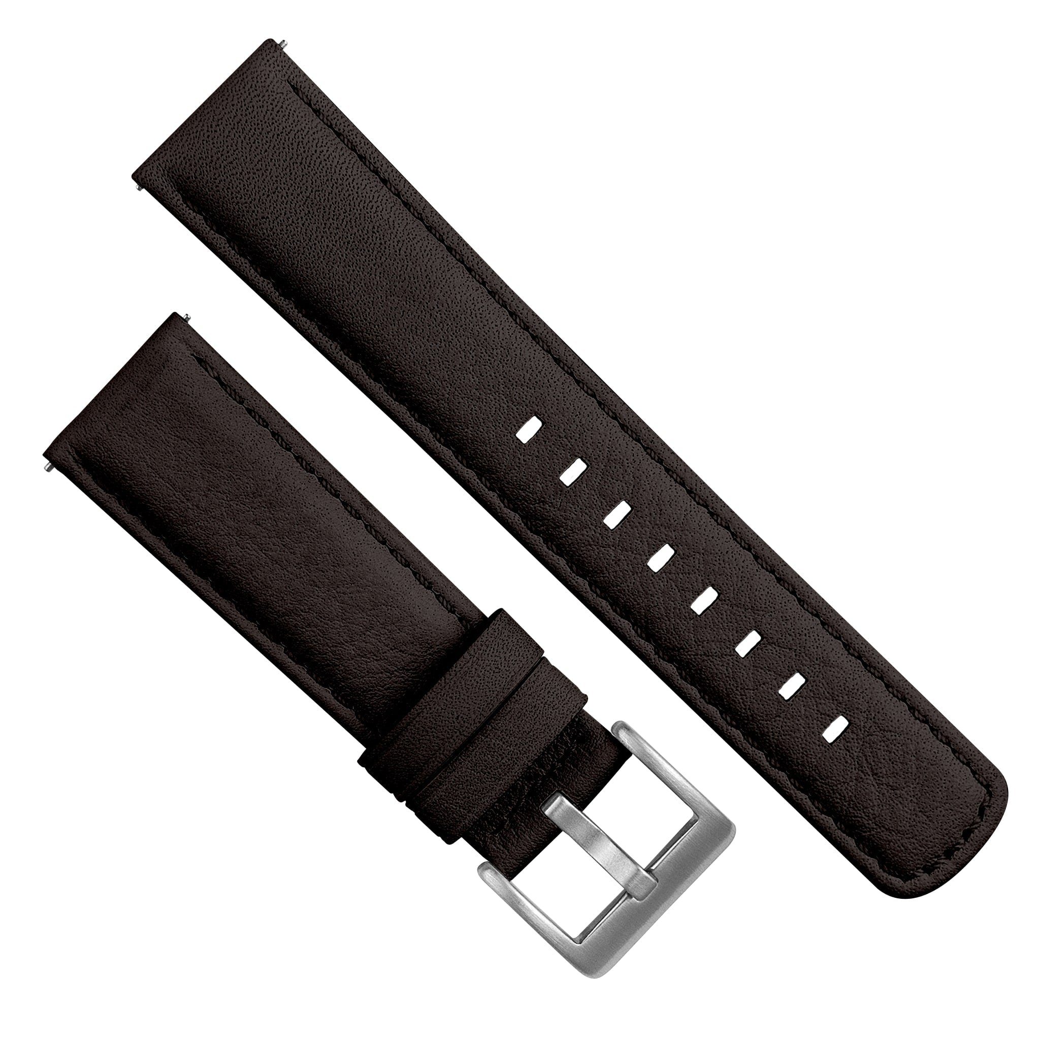 Samsung Galaxy watch7 Dark Brown Pittards Performance Leather Brown Stitching Watch Band