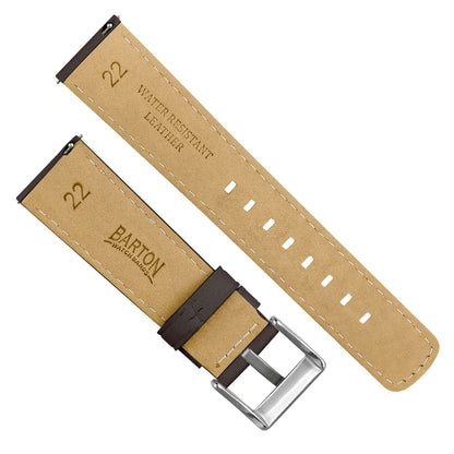 Samsung Galaxy watch7 Dark Brown Pittards Performance Leather Brown Stitching Watch Band