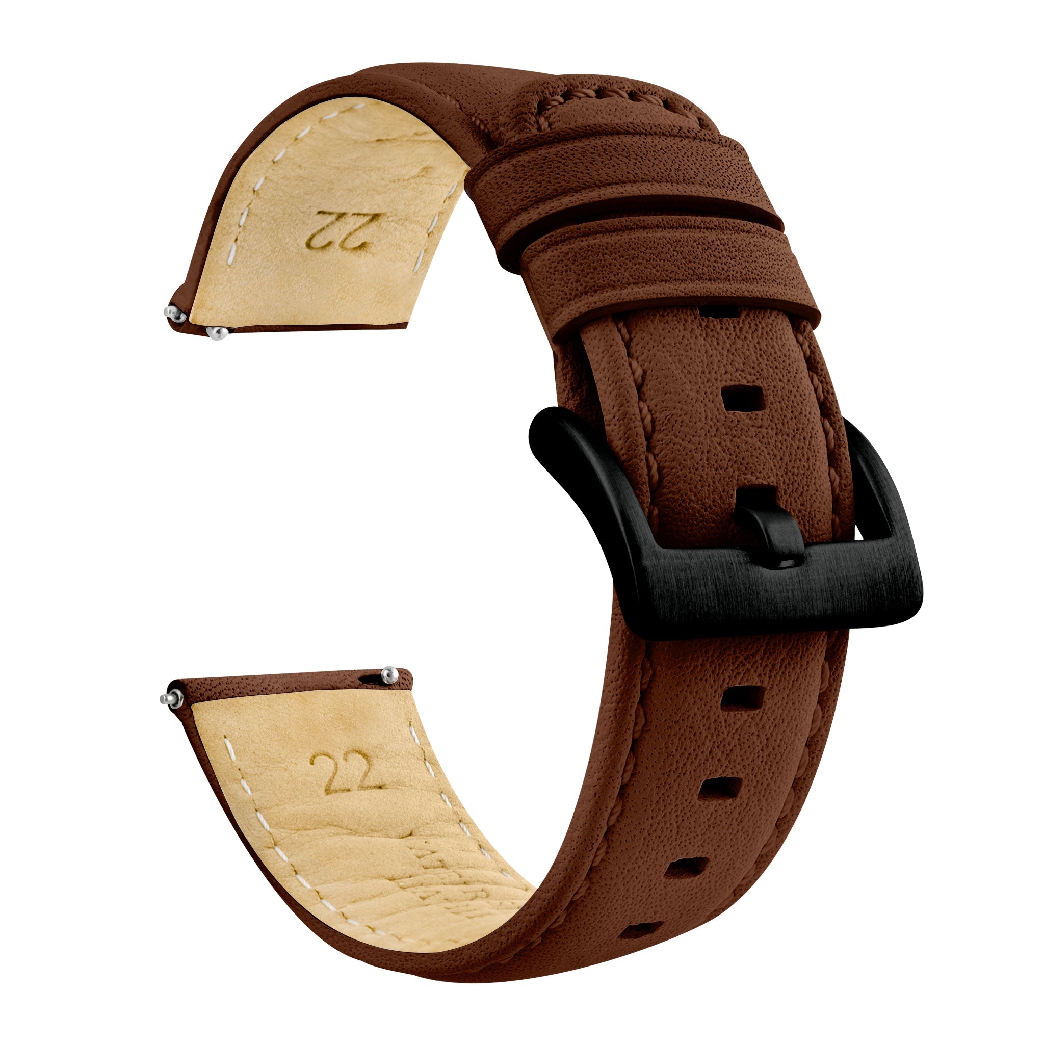 Samsung Galaxy watch7 Light Brown Pittards Performance Leather Brown Stitching Watch Band